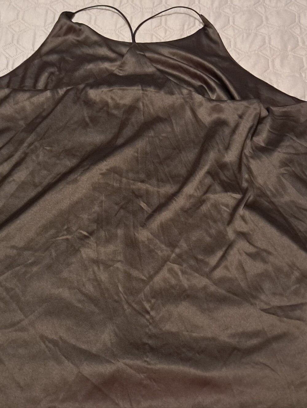 Womens Black Satin-Look Camisole Top - Classic Minimal Style 2XL - Picture 7 of 7